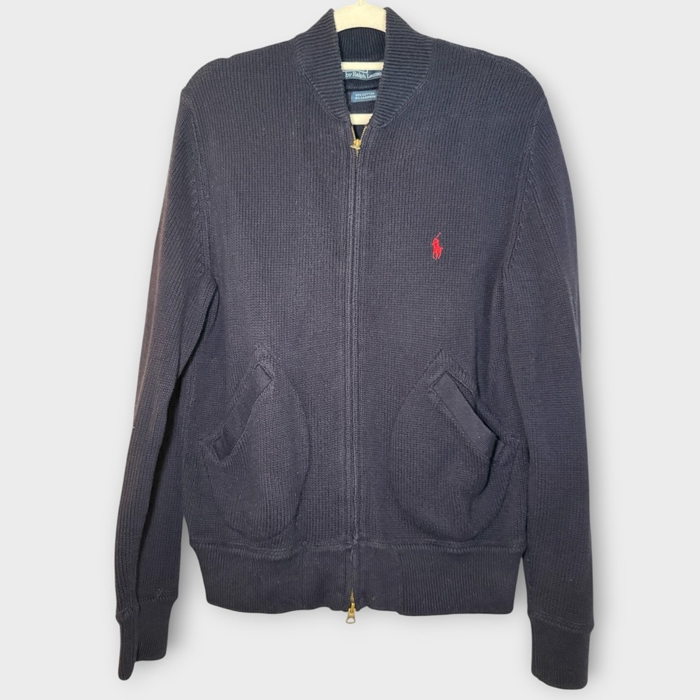 GUC Polo Ralph Lauren Men's Navy Zip-Up Sweater